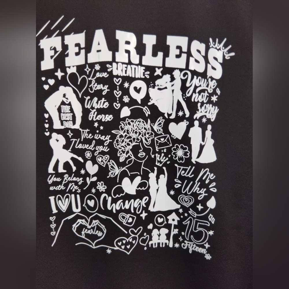 Fearless Graphic Black Album Cover Sweater Size Large As - Picture 3 of 4
